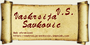 Vaskrsija Savković vizit kartica